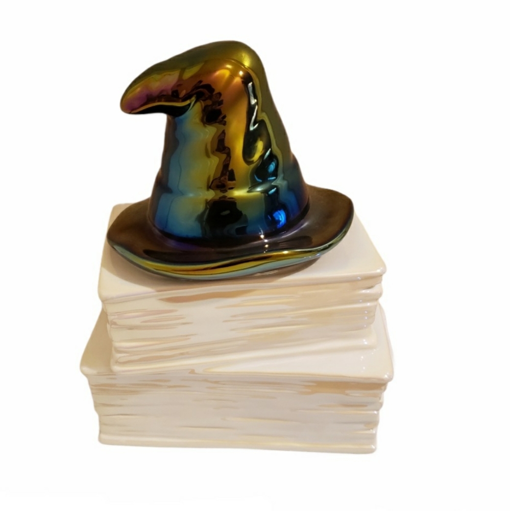 Hocus Pocus Book Stack Witch Hat Rae Dunn Decor Ceramic NEW Halloween - Picture 2 of 5